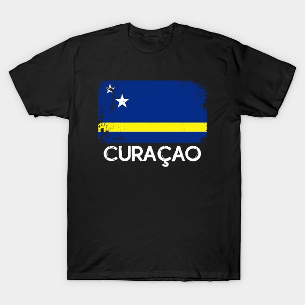 Curacao Flag Vintage T-Shirt by Kocekoceko